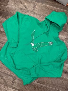 Gildan Teal-Green Pullover Hoodie with White & Dark Green Philadelphia Eagles